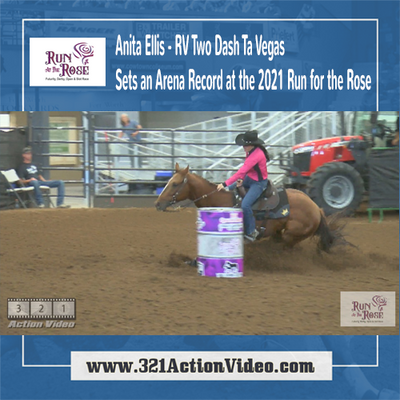 Anita Ellis - RV Two Dash Ta Vegas Sets an Arena Record at the 2021 Run for the Rose - Montrose, Colorado